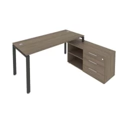 Рабочая станция на П-образном м/к с опорной тумбой правая Метал Сйстем Б.РС-СТС-2.4 Пр Вяз/Антрацит / Metal System