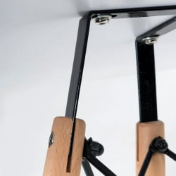 Дизайнерский стол CINDY NEXT (mod. 70-80 MDF) металл/мдф/бук, D70х75см, белый/натуральный