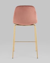 Стул полубарный Валенсия SN велюр Розовый золотые ножки