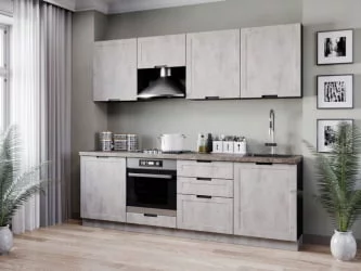 Шкаф кухонный 600 горизонтальный Джамис ЛД 296.710.000.077 Черный Белый камень