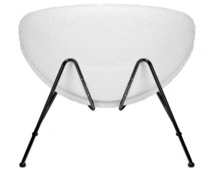 Кресло дизайнерское ДОБРИН ЕМИЛЙ (белый (букле) ткань, черное основание) 2 шт / DOBRIN EMILY