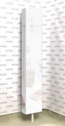 Узкий шкаф в прихожую в белом глянцевом стекле Зум Шелф Венге