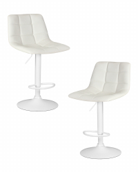 Стул барный DOBRIN TAILOR WHITE (белый PU) 2 шт