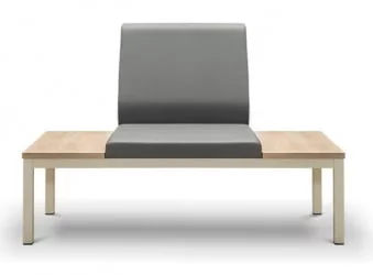 Диван двухместный без подлокотников со столиком Норман 2А/С+А+С Светло-серый/Бук