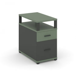 Тумба опорная/приставная с ящиком, распашным фасадом и надставкой CONCEPT CN.TGP-002 B/W Кобо Антрацит