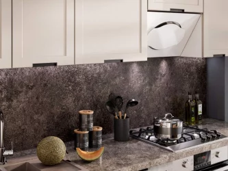 Кухонный гарнитур Джамис №1 Белый кашмир Белый камень