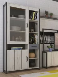 Гостиная Техно №1 Дуб Крафт белый/Серый шифер