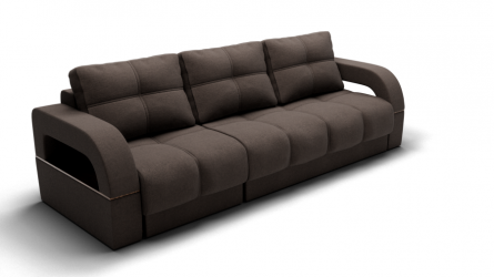 Диван Рич-2 (ЗР) Цвет фасада: Коричневый; Тип: Левый/правый; Материал фасада: Металл/Велюр