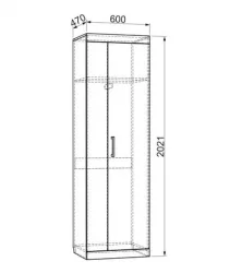 Шкаф 2-створчатый Макси дуб сонома скала
