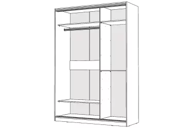 Белый шкаф-купе с зеркалом Виктория 1400х584х2300, Белый 14ДЗДЗ-Б 310-13