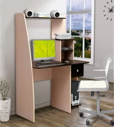 Письменный стол с ящиками компьютерный №10 Ясень Шимо светлый/Венге