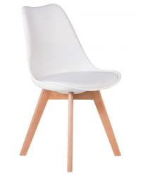 Стул обеденный ДОБРИН ДЖЕРРЙ СОФТ (ножки светлый бук, цвет сиденья белый (В-02)) 4 шт / DOBRIN JERRY SOFT (W-02))