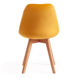 Стул ТУЛИП СОФТ (мод. 74) вельвет/дерево , 54 х 47 х 83 см , желтый (ХЛР 41)/натуральный / TULIP SOFT (mod. (HLR