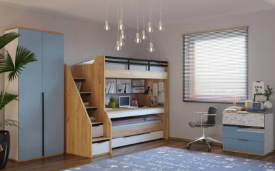 Кровать выкатная для кровати-чердака Урбан ЛД 528.220.000 Дуб Золотой/Белый