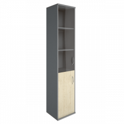 Шкаф высокий узкий левый Рива А.СУ-1.2 Л Клен/Металлик / Riva