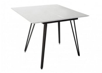 Стол Диего 860*860 мрамор Бианко со скосом