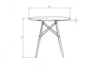 Стол обеденный DOBRIN CHELSEA 80 BLACK (столешница черная, основание черное)