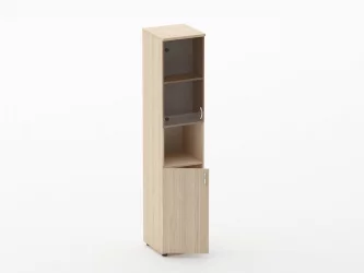 Шкаф высокий со стеклом и нишей Твин 16.16.16Л Туя / Twin