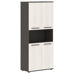 Шкаф с двумя комплектами глухих малых дверей ЕДИС ЕХCС 85.4 Ясень Траун Мокко Мокко / EDIS EHCS