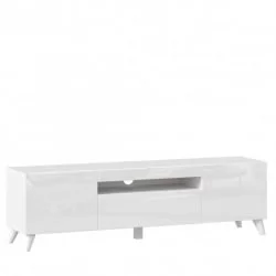 Тумба под ТВ Бруклин 1600 с опорами Белый глянец