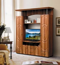 Набор мебели для гостиной Грация 8.3 МДФ глянец Итальянский орех/Кедр