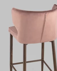 Полубарный стул Матео ножки дерево велюр Пыльно-розовый