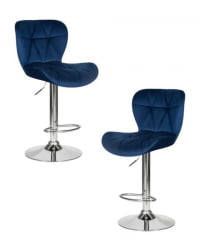 Стул барный ДОБРИН БАРНИ (синий велюр (МДЖ9-117)) 2 шт / DOBRIN BARNY (MJ9-117))