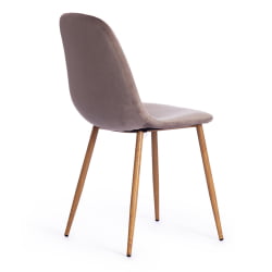 Стул BREEZE (mod. 4724) металл/вельвет, 44х48х87см, серо-бежевый/натуральное дерево