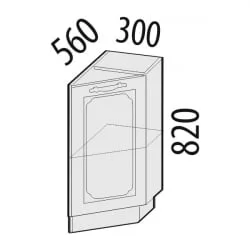 Стол торцевой правый Милана 23.64 Сосна Астрид/Ваниль