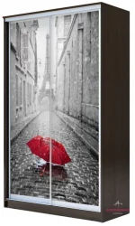 Шкаф-купе с фотопечатью Хит-23-14-77 Париж Аруба Венге
