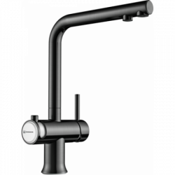 Смеситель Omoikiri Hotaru-Gm-Wh Латунь/Вороненая Сталь/Белый