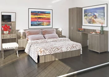 Кровать с ортопедическим основанием и изголовьем LIGHT С-КИ-90 Вяз Благородный