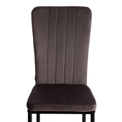 Стул со спинкой ВЕРТЕР (мод. БC577-ДC) металл, флок, 41 х 52 х 95 см, Дэрк грей (темно-серый) ХЛР24 / черный / VERTER (mod. BC577-DC) Dark grey HLR24