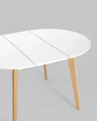 Раздвижной овальный стол Rondo 100-135 Бук/белый