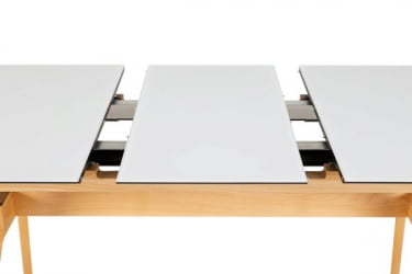 Стол раскладной Нарвик Glass 140-180 Automatic Natur/Light matte glass