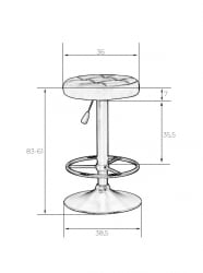 Табурет барный DOBRIN BRUNO BLACK (синий велюр (MJ9-117))