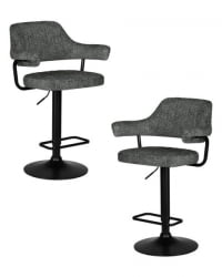 Стул барный ДОБРИН CХАРЛЙ БЛАCК (серый твид (ЛЕО11)) 2 шт / DOBRIN CHARLY BLACK (LEO11))