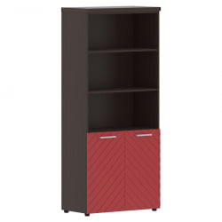 Шкаф с 1 комплектом глухих малых дверей и топом Torr LUX TLHC 85.5 Венге Магия Красный