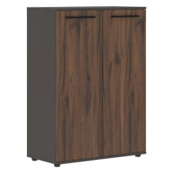 Шкаф с глухими средними дверьми ЕДИС ЕМCС 85.1 Дуб Денвер темный Черный Мокко / EDIS EMCS