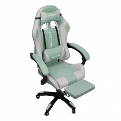 Кресло 1208, замша, цвет сине-белый с массажем, арт 1208-Blue-White