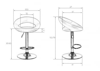 Стул барный ДОБРИН МИРА (черный) 2 шт / DOBRIN MIRA