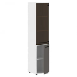 Шкаф-колонка комбинированная правая ЕДИС ЕХCС 42.2 Р Мокко Черный Белый / EDIS EHCS R