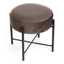 Банкетка AMBER металл, ткань, 41*41*40 см, темно-коричневый/черный