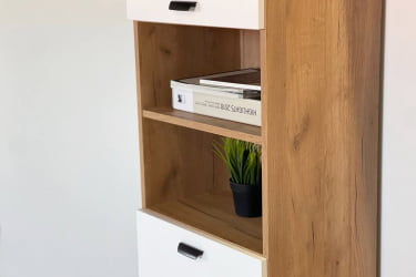 Шкаф комбинированный Моди MGM-01 дуб крафт золотой/белое дерево