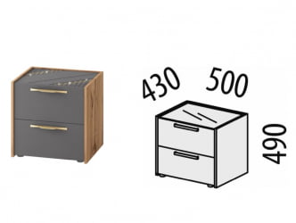 Тумба прикроватная Монако 902.07 Дуб Вотан Оникс Графит