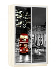 Шкаф-купе двухдверный Экспресс Дуо 1400х2200h Лондон/Дуб сонома