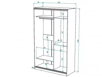 Белый шкаф-купе с зеркалом Виктория 1400х584х2300, Белый 14ДЗЗЗДЗЗЗ-ПЯ-Б 310-194