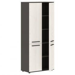 Шкаф с глухими средними и малыми дверьми ЕДИС ЕХCС 85.3 Ясень Траун Черный Мокко / EDIS EHCS