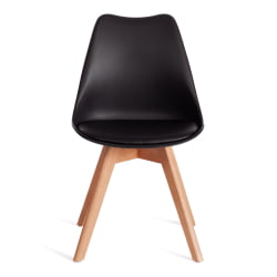 Стул TULIP (mod. 73-1) дерево/пластик/экокожа, 47,5x55x80 см, черный