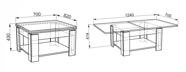 Журнальный столик Адам 1 Венге / Дуб млечный